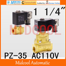 High temperature steam brass solenoid valvenormal closed AC110V PZ-35 port  1 1/4"steam type 2024 - buy cheap