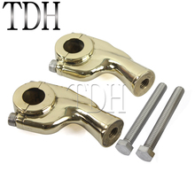 22mm/25mm Solid Smooth Brass Motorcycles Handlebar Riser 7/8" Bar Mount Clamp For Harley Chopper Cafe Racer Street Bike 2024 - buy cheap