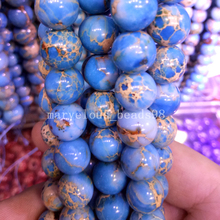 Free Shipping Beautiful Jewelry  8mm Sky Blue Imperial Jaspe Round  Women Men Spacers Loose Beads 15.5"  G6770 2024 - buy cheap