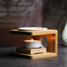 Lámpara de fragancia con marco de bambú, quemador de aceite, candelabro, florero, estufa de aromaterapia, decoración del hogar 2024 - compra barato