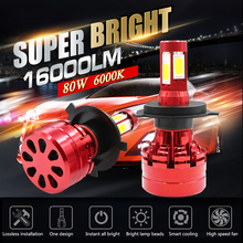 Kit 2 LED 8 Sides COB Chips 80W Ampoules LED CanBus Anti Erreur H7 H4 H8 H11 9005 9006 H10 9007 9004 6000K White 12V 24V Blanc 2024 - buy cheap