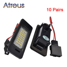 Atreus-10 pares de luces de LED para matrícula de coche, lámpara de matrícula de 12V para Audi A4, b8, A5, S5, Q5, TT, RS, VW, Volkswagen, Passat 5D, R36 2024 - compra barato