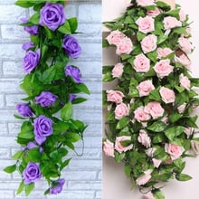 Garden Fences Home Wedding Decoration 240cm Fake Silk Sunflower Ivy Vine Artificial Flowers With Green Leave Hanging Garland 2024 - buy cheap