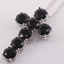 Huge Cross Black Onyx 925 Sterling Silver Fashion Jewelry Pendant TE421 2024 - buy cheap