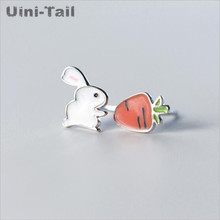 Uini-tail-pendientes asimétricos de Plata de Ley 925, aretes pequeños, plata esterlina, estilo coreano, hipoalergénico, GN683 2024 - compra barato