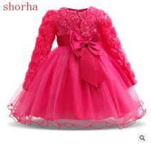 Новые Модные Элегантные праздничные платья с цветами для девочек на день рождения, детское платье принцессы, костюм, летнее и осеннее платье-пачка для девочек 2024 - купить недорого