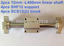 12mm linear set: 2pcs 12mm - 400mm linear round shaft +4pcs SHF12 shaft support+4pcs SCS12UU linear bearing block 2024 - buy cheap