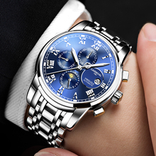 2019 New Moon Phase Men Automatic Mechanical Fashion Top Brand Luxury Sport Watches Stainless Steel Watch Relogio Masculino men 2022 - buy cheap