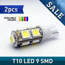 Glowtec-lâmpada de led para carro, 2 peças, t10, 9smd 5050, led, 12v, 194, 9, smd 5050, t10, w5w, branco, vermelho, azul, verde 2024 - compre barato