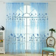 1PC Window Curtains 1M*2M Sheer Voile Tulle for Bedroom Living Room Balcony Kitchen Printed Tulip Pattern Sun-shading Curtain 2024 - buy cheap