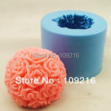 wholesale!! 3D 6.5*5.5cm Rose Ball(H0197) Silicone Handmade Candle Mold Crafts DIY Mold 2024 - buy cheap