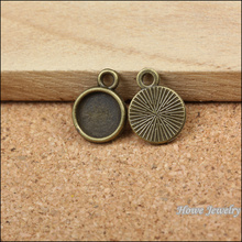 80 pcs quality Antique bronze Single side Circular frame Pendant  Alloy Metal DIY Bracelet Necklace Jewelry Accessories 2024 - buy cheap
