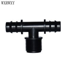 1/2 to the 16mm hose tee barb barbed double way irrigation connector 1/2 Male Connector 16 mm tee barb 25 pcs 2024 - buy cheap