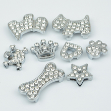 10pcs Rhinestone Skull/Heart/Paw/Bone/Dog/Crown/Star Collar pet Charm Pet Jewelry Cat dog collar Necklace Puppy collar accessory 2024 - buy cheap