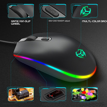 Mouse profissional com fio, de alta qualidade, 4 botões, 1600dpi, led, computador óptico, mouse gamer, para laptop, pc, computador gamer 2024 - compre barato