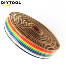 Cabo de fita de 10 vias com cor lisa, fio de arco-íris com cores planas, cabo de fita 10p para 1.27mm, passo 1 segundo 2024 - compre barato