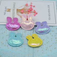 40pcs/lot 3.5*4.4cm Pu Rabbit head Pads Patches Appliques for Craft Clothes Sewing Supplies DIY Hair Clip Accessories 2024 - buy cheap