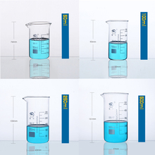 1 Juego (50ml,100ml,250ml,500ml) de vaso de vidrio de borosilicato, vaso de medición de vidrio de forma alta, equipo de laboratorio 2024 - compra barato