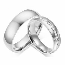 Moredear anel de casamento de prata, anel de casamento para homens e mulheres, de aço de titânio 2024 - compre barato