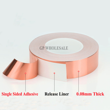 1x 6mm *30M *0.08mm Thickness CU Copper Foil Tape, One Side Adhesive, One Side Conductive, EMI Shielding 2024 - buy cheap