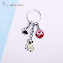 Key chain Pet Dachshund Keychain Pug Dog Metal Key Chain Gift For Girl Bag Charm Keychain Pendant Women Jewelry Dog Lovers Gift 2024 - buy cheap