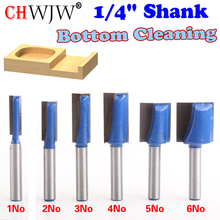 1PC 1/4" Shank high quality Bottom Cleaning Dado Router Bit Set 1/4",5/16",3/8",1/2",5/8",3/4" Diameter Wood Cutting Tool -Chwjw 2024 - buy cheap