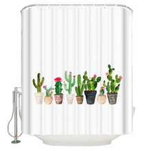 Cactus Extra Longo Conjuntos de Decoração de Tecido Cortinas de Banho de Chuveiro Do Banheiro com Ganchos 2024 - compre barato