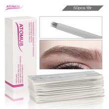 50pcs 18r Laminas Para Tebori Blade Microblading Shading Eyebrow Embroidery Agujas De Micro Tebore Embroidered Hand Blade 2024 - buy cheap