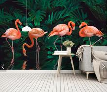 Tropical Flamingo Wallpaper Wall Mural 3D Photo Wall Paper for Living Room Bedroom TV Background Wall Covering Paper Rolls 2024 - buy cheap