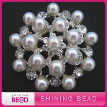 Free Shipping+High Quality+52mm+New Gorgeous Ivory Pearl Rhinestone Brooch for wedding 2024 - buy cheap