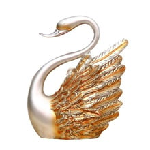 Figuritas de escultura de resina ecológica, artesanías europeas hechas a mano, Swans, adornos creativos para el hogar, regalos de cumpleaños 2024 - compra barato