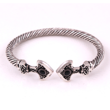 Hot Sale Thunder Torque Viking Bracelet Men Scandinavian Hammer Cuff Bangle Women Gothic Jewelry 2024 - buy cheap