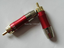 (10 pieces / lot)  DIY Gold Plated red Color RCA male plug Audio Video Adapter Connector A/V Accessories , High Quality 2024 - buy cheap