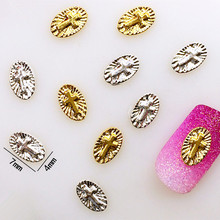 50pcs/pack Japan Korea Alloy Nail Art 3D Gold Silver Iron Oval Cross Metal Accessories for Phototherapy Nail Sticker DIY 2024 - buy cheap