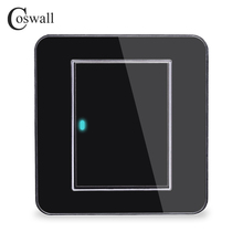 Manufacturer Coswall Brand 1 Gang 2 Way Random Click On / Off Wall Light Switch With LED Indicator Acrylic Crystal Panel 2024 - buy cheap