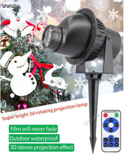 Luz led de proyección 3D impermeable para exteriores, proyector de proyección láser con logotipo giratorio para Día de Navidad, CD50 W03, KTV 2024 - compra barato