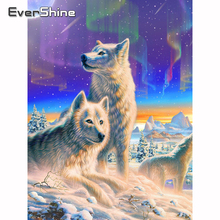 Evershine Diamond Embroidery Animal Cross Stitch Diamond Painting Wolf Full Square Drill Display Diamond Mosaic Decoration Sale 2024 - buy cheap