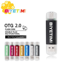Biyetimi-pen drive 8 "16gb 32gb 64gb customizado para celular, chave usb de alta velocidade para uso em smartphone, pc otg 2.0 2024 - compre barato