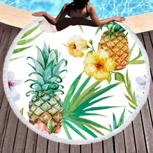 Kids Baby Sandy Beach Blanket/Pool Mat Exceed Fine Fiber Sandy Beach Pad Fruits Style Round Blanket 150*150CM 2024 - buy cheap