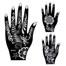 10pcs Large Henna Tattoo Stencils,Flower Glitter Airbrush Mehndi Indian Henna Tattoo Templates Stencil For Hand Painting 21*12cm 2024 - buy cheap