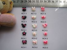 RC1-5 30 unids/bolsa de conejo de dibujos animados corazón estrella Arco resina de Deco de arte de uñas decoración de uñas/16mm/20mm/25mm/30mm/40mm 2024 - compra barato