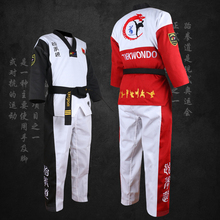 Uniforme de Taekwondo de alta calidad para adultos, niños y adolescentes, ropa aprobada por WTF, rojo, azul, negro 2024 - compra barato