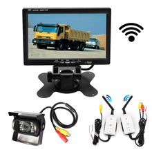 wireless 7 Inch car Monitor TFT LCD display screen for bus truck with night vision rear view camera Parking Assistance kit 2024 - buy cheap