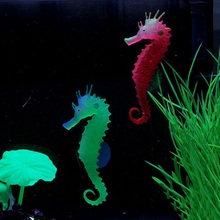 Silicone Artificial Luminous Glowing Effect Sea Horse Aquarium  Fish Tank Simulation Jellyfish Hippocampus Ornament Decoration 2024 - buy cheap