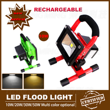Cordless portable Rechargeable led Flood Light 10W IP65 waterproof outdoor LED Floodlight with battery and charger 2024 - buy cheap