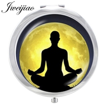 Jweijiao chakra yoga mandala padrão espelho de maquiagem geometria arte imagem de vidro cabochão floding redondo espelho de bolso compacto 2024 - compre barato
