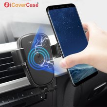 Suporte automotivo sem fio qi para samsung galaxy, j4, j6 +, a6 plus, a8, a9, star, a7 2018, com saída de ar 2024 - compre barato