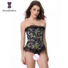 Wholesale Women Bustier Elegant Body Shaper Everyday Slimming Waist Appliqued Shapewear Lace Up Corset 865# 2024 - buy cheap