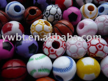Drop Shipping,90pcs/lot 12mm mixed football/basketball/tennis ball plastic/Arylic bead/DIY jewelry loose beads 2022 - buy cheap