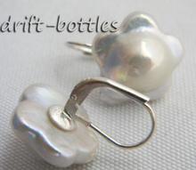 Selling Jewelry>>16mm White Reborn Baroque Freshwater Pearl Silver Dangle Earring 2024 - buy cheap